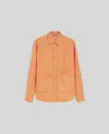 Aspesi Camicia Utility In Gabardina Di Canapa Naturale - Arancio In Arancio