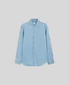 Aspesi Chambray Micro-twill Vic Shirt In Denim Chiaro