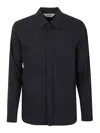 Aspesi Long-sleeved Navy Shirt With Central Button Closure In Black