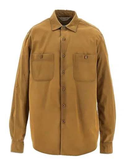 Aspesi Suede Shirt In Brown