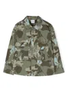 Aspesi Camouflage-print Two-pocket Shirt In 绿色