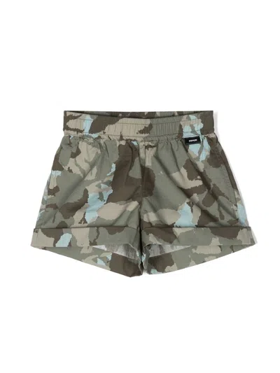 Aspesi Camouflage-print Shorts In 绿色