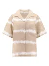 Aspesi Cotton Shirt With Printed Tie-dye Pattern In Brown