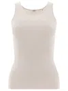 Aspesi Canotta Con Scollo Tondo In Maglia A Coste Tops
