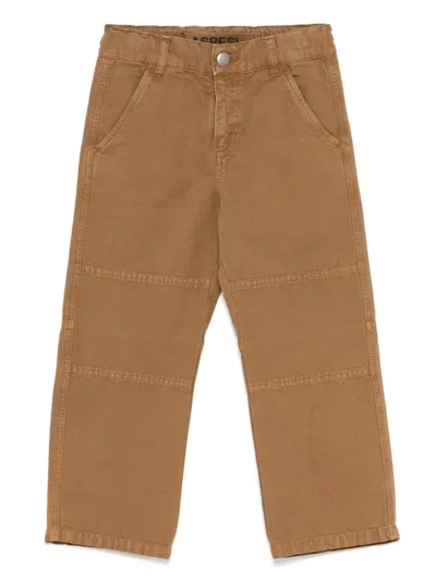 Aspesi Kids' Canvas Trousers In Brown