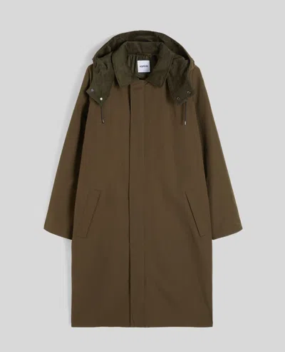 Aspesi Cappotto Hibiki In Tela Di Misto Cotone - Militare In Green