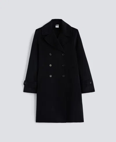 Aspesi Cappotto In Double Di Lana - Navy In Blue