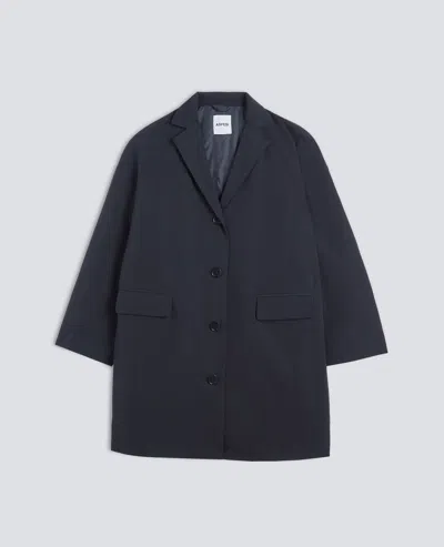 Aspesi Cappotto In Tela Di Misto Cotone Imbottito In Ovatta Thermore - Navy