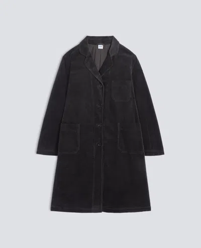 Aspesi Cappotto In Velluto Di Cotone A Coste 500 Tinto Capo - Braun In Black