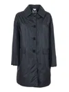 Aspesi Long Coat With Classic Collar In Blue