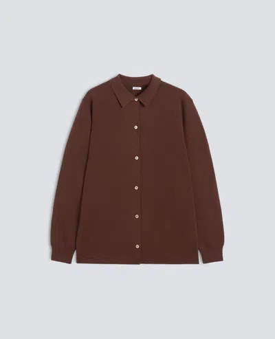 Aspesi Cardigan Camicia In Lana Merino - Braun In Brown