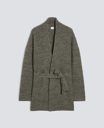 Aspesi Cardigan Con Cintura In Lana, Yak E Cashmere - Militar In Green