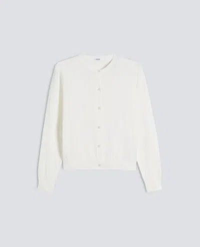 Aspesi Cardigan Girocollo In Cotone - Bianco In White