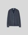 ASPESI CARDIGAN IN COTONE CON SCOLLO A V - NAVY