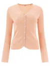 Aspesi V-neck Cotton Cardigan Ribbed Texture
