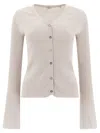 Aspesi Cardigan In Cotone Con Scollo A V Knitwear White