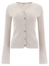 Aspesi Cardigan In Cotone Con Scollo A V Knitwear White In White