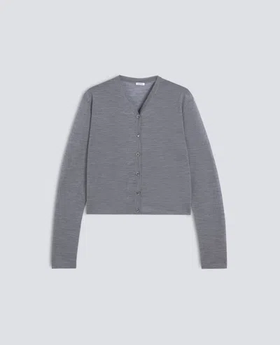 Aspesi Cardigan In Lana Merinos Ultralight - Grau In Gray