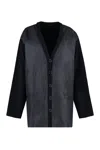 Aspesi Knitwear Cardigan With Padded Front Panel