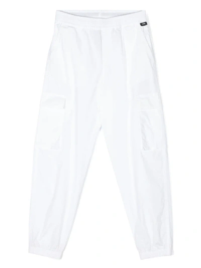 Aspesi Kids' Cargo-pockets Cotton Trousers In White