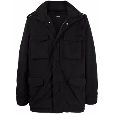 Aspesi Cargo Pockets Coat In Black