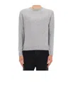 Aspesi Classic Gray Crew Neck Sweater With Ribbed Trim In Gray
