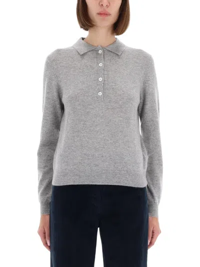 Aspesi Cashmere Polo Shirt In Gray