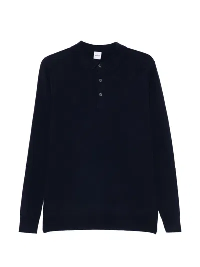 Aspesi Cashmere Polo Sweater In Blue