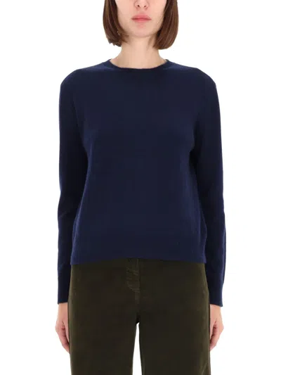 Aspesi Cashmere Crew-neck Sweater In Azul Oscuro