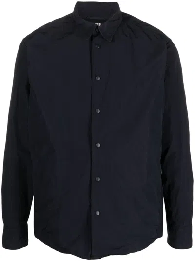 Aspesi Cassel Shirt Men Navy In Polyester In Black