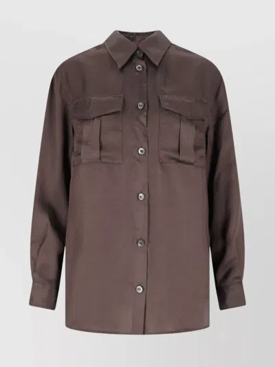 Aspesi Casual Long Sleeves Collared Neck Chest Pockets In Brown