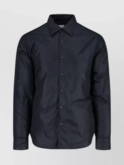 Aspesi Casual Shirt With Long Sleeves And Water-repellent Fabric In Black