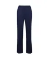 Aspesi High-rise Cotton Trousers With Roll-up Cuffs In Blue