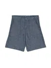 Aspesi Chambray Bermuda Shorts In 蓝色