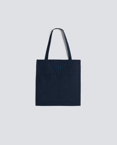 Aspesi Chambray Tote Bag In Blue
