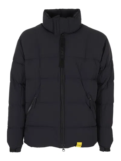 Aspesi Quilted Puffer Jacket In Dark Blue