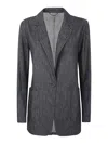 Aspesi Single Breasted Sleeved Blazer In Blue
