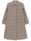 Aspesi Check-pattern Canvas Coat In Brown