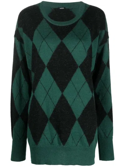 ASPESI CHECK-PATTERN KNIT JUMPER