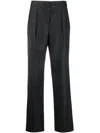 Aspesi Check-pattern Wide-leg Trousers In Grau