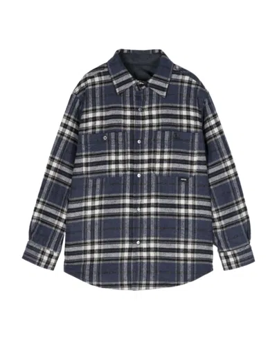Aspesi Check-print Flannel Shirt In Black
