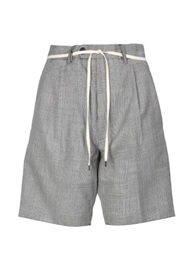 Aspesi Stretch Flannel Virgin Wool Bermuda Shorts In Black