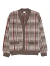 Aspesi Checked Wool Cardigan In Neutral