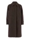 Aspesi Checked Wool Coat In Brown