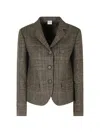 Aspesi Check-pattern Single-breasted Jacket In Multi