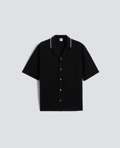 Aspesi Chemise De Bowling En Maille En Coton In Black