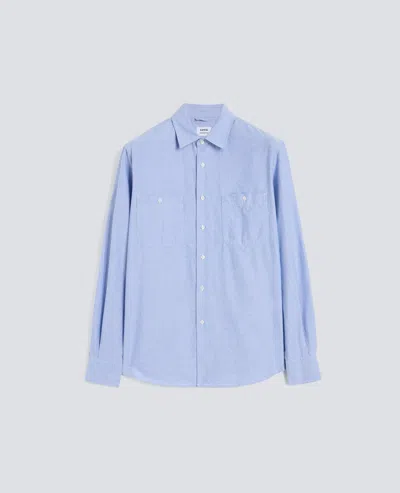 Aspesi Chemise De Travail En Coton Chambray Japonais In Blue