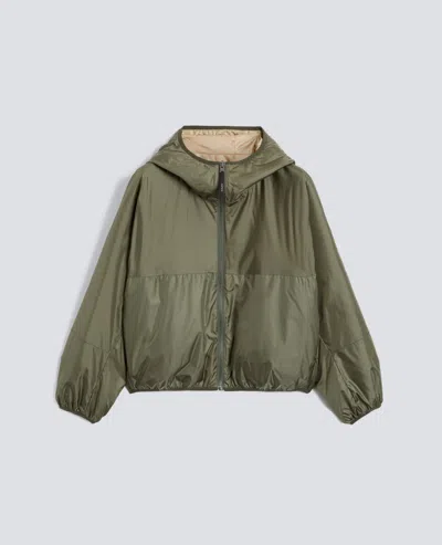 Aspesi Chemise En Nylon Reversible Bicolore In Green