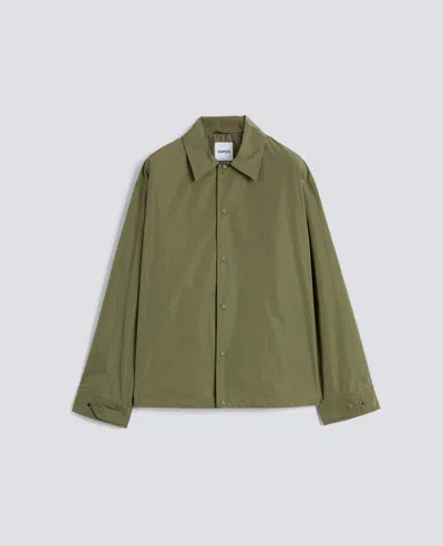 Aspesi Chemise En Taffetas Doublee De Nylon Leger In Green
