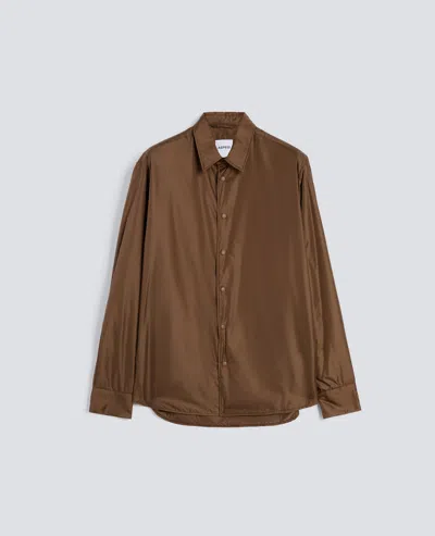 Aspesi Chemise Legere En Nylon Rembourree In Brown